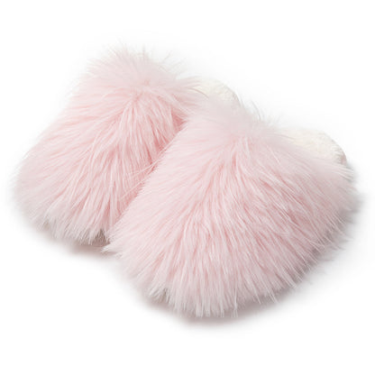 Long Hair Cotton Slippers